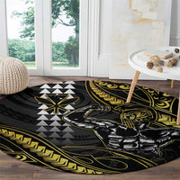 Hawaii Ikaika Warrior Helmet Round Carpet Gold Style LT05 - Polynesian Pride