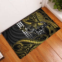Hawaii Ikaika Warrior Helmet Rubber Doormat Gold Style LT05 - Polynesian Pride