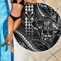 Hawaii Ikaika Warrior Helmet Beach Blanket Black Tribal Tattoo