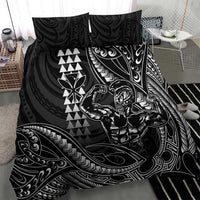 Hawaii Ikaika Warrior Helmet Bedding Set Black Tribal Tattoo