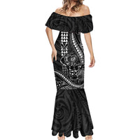 Hawaii Ikaika Warrior Helmet Mermaid Dress Black Tribal Tattoo