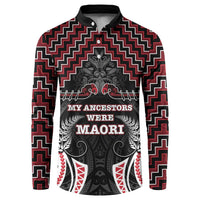 Aotearoa Button Sweatshirt Proud To Be Maori LT05 Red - Polynesian Pride