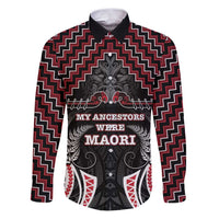 Aotearoa Family Matching Puletasi and Hawaiian Shirt Proud To Be Maori LT05 Dad's Shirt - Long Sleeve Red - Polynesian Pride