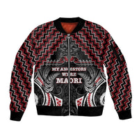 Aotearoa Sleeve Zip Bomber Jacket Proud To Be Maori LT05 Unisex Red - Polynesian Pride