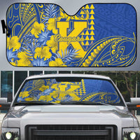 Hawaii Kaiser High School Auto Sun Shade Tribal Tattoo With Hibiscus Flowers
