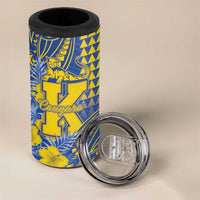 Personalised Hawaii Kaiser High School 4 in 1 Can Cooler Tumbler Tribal Tattoo With Hibiscus Flowers