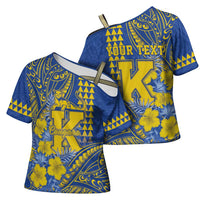 Personalised Hawaii Kaiser High School Cross Shoulder Shirt Tribal Tattoo With Hibiscus Flowers LT05 - Polynesian Pride