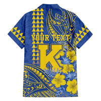 Personalised Hawaii Kaiser High School Family Matching Long Sleeve Bodycon Dress and Hawaiian Shirt Tribal Tattoo With Hibiscus Flowers