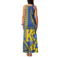 Personalised Hawaii Kaiser High School Family Matching Tank Maxi Dress and Hawaiian Shirt Tribal Tattoo With Hibiscus Flowers
