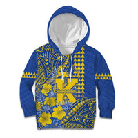 Personalised Hawaii Kaiser High School Kid Hoodie Tribal Tattoo With Hibiscus Flowers