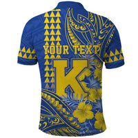 Personalised Hawaii Kaiser High School Polo Shirt Tribal Tattoo With Hibiscus Flowers