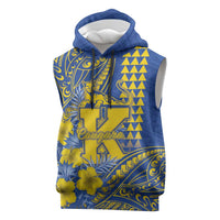 Personalised Hawaii Kaiser High School Sleeveless Hoodie Tribal Tattoo With Hibiscus Flowers