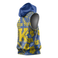 Personalised Hawaii Kaiser High School Sleeveless Hoodie Tribal Tattoo With Hibiscus Flowers