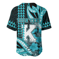Personalised Hawaii Kapolei High School Baseball Jersey Tribal Tattoo With Hibiscus Flowers