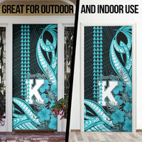 Personalised Hawaii Kapolei High School Door Cover Tribal Tattoo With Hibiscus Flowers LT05 - Polynesian Pride