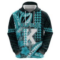 Personalised Hawaii Kapolei High School Hoodie Tribal Tattoo With Hibiscus Flowers