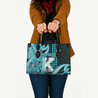 Hawaii Kapolei High School Leather Bag Tribal Tattoo With Hibiscus Flowers