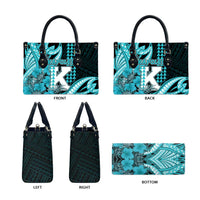 Hawaii Kapolei High School Leather Bag Tribal Tattoo With Hibiscus Flowers