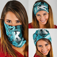 Hawaii Kapolei High School Neck Gaiter Tribal Tattoo With Hibiscus Flowers