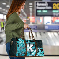 Hawaii Kapolei High School Travel Bag Tribal Tattoo With Hibiscus Flowers