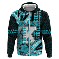 Personalised Hawaii Kapolei High School Zip Hoodie Tribal Tattoo With Hibiscus Flowers
