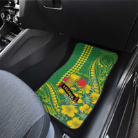 Personalised Hawaii Leilehua High School Car Mats Tribal Tattoo With Hibiscus Flowers