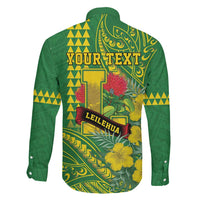 Personalised Hawaii Leilehua High School Family Matching Off The Shoulder Long Sleeve Dress and Hawaiian Shirt Tribal Tattoo With Hibiscus Flowers