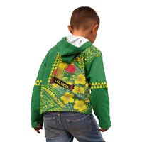 Personalised Hawaii Leilehua High School Kid Hoodie Tribal Tattoo With Hibiscus Flowers