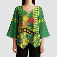 Personalised Hawaii Leilehua High School Kimono Sleeve Blouse Tribal Tattoo With Hibiscus Flowers