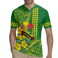 Personalised Hawaii Leilehua High School Rugby Jersey Tribal Tattoo With Hibiscus Flowers
