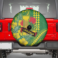 Hawaii Leilehua High School Spare Tire Cover Tribal Tattoo With Hibiscus Flowers