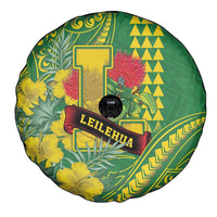 Hawaii Leilehua High School Spare Tire Cover Tribal Tattoo With Hibiscus Flowers