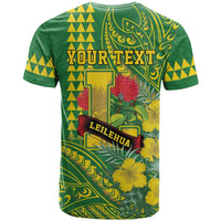 Personalised Hawaii Leilehua High School T Shirt Tribal Tattoo With Hibiscus Flowers