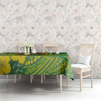 Hawaii Leilehua High School Tablecloth Tribal Tattoo With Hibiscus Flowers
