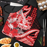 Hawaii Kalani High School Apron Tribal Tattoo With Hibiscus Flowers LT05 Red - Polynesian Pride