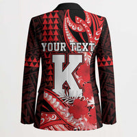 Personalised Hawaii Kalani High School Blazer Tribal Tattoo With Hibiscus Flowers