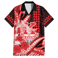 Personalised Hawaii Kalani High School Family Matching Off The Shoulder Long Sleeve Dress and Hawaiian Shirt Tribal Tattoo With Hibiscus Flowers