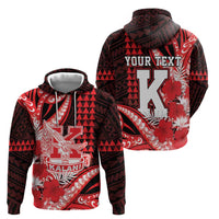 Personalised Hawaii Kalani High School Hoodie Tribal Tattoo With Hibiscus Flowers