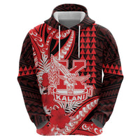 Personalised Hawaii Kalani High School Hoodie Tribal Tattoo With Hibiscus Flowers