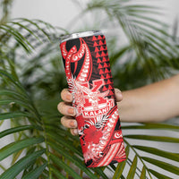 Personalised Hawaii Kalani High School Skinny Tumbler Tribal Tattoo With Hibiscus Flowers
