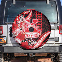 Hawaii Kalani High School Spare Tire Cover Tribal Tattoo With Hibiscus Flowers