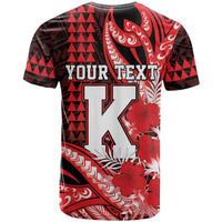 Personalised Hawaii Kalani High School T Shirt Tribal Tattoo With Hibiscus Flowers