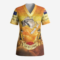 New Zealand And Australia ANZAC Day Scrub Top Sinai Palestine Campaign Lest We Forget - Polynesian Pride