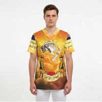 New Zealand And Australia ANZAC Day Scrub Top Sinai Palestine Campaign Lest We Forget - Polynesian Pride