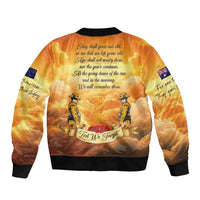 New Zealand And Australia ANZAC Day Sleeve Zip Bomber Jacket Sinai Palestine Campaign Lest We Forget
