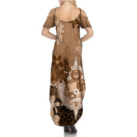 Tonga Emancipation Day Summer Maxi Dress Tongan Kupesi Ngatu Pattern Vintage Style LT05 - Polynesian Pride