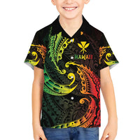 AAPI Heritage Month Family Matching Long Sleeve Bodycon Dress and Hawaiian Shirt Kanaka Maoli Polynesian Tribal Wave