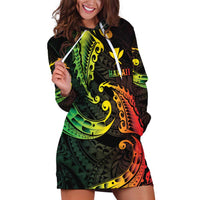 AAPI Heritage Month Hoodie Dress Kanaka Maoli Polynesian Tribal Wave