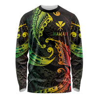 AAPI Heritage Month Long Sleeve Shirt Kanaka Maoli Polynesian Tribal Wave