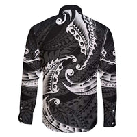 AAPI Heritage Month Family Matching Long Sleeve Bodycon Dress and Hawaiian Shirt American Samoa Polynesian Tribal Wave